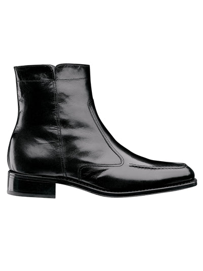 FLORSHEIM Mens Black Comfort Essex Almond Toe Block Heel Zip-Up Leather Dress Boots Shoes 10.5