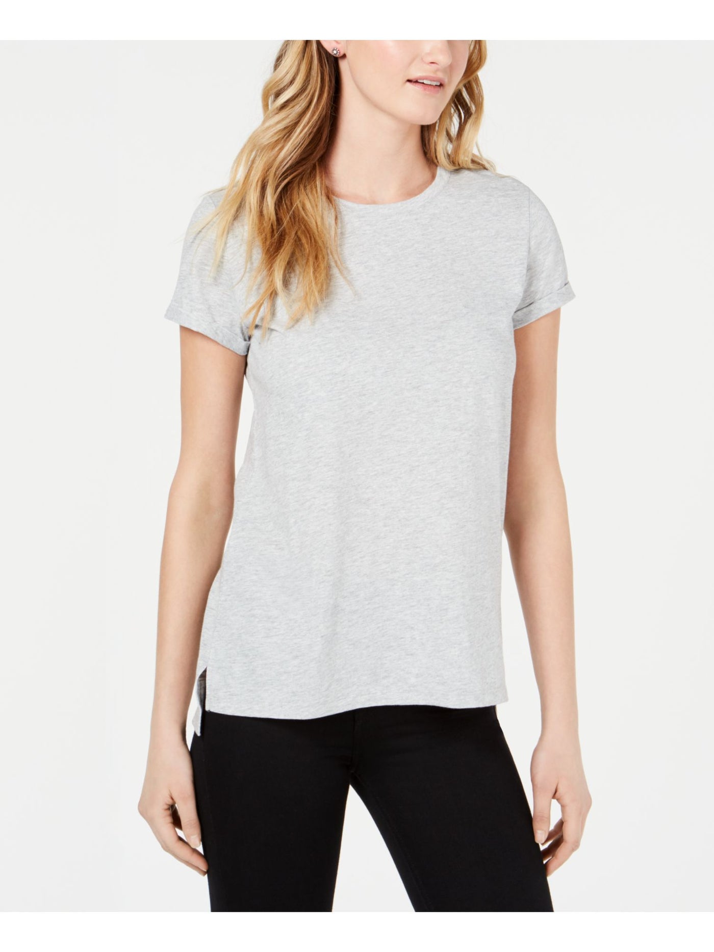 MAISON JULES Womens Gray Heather Short Sleeve Crew Neck T-Shirt XS