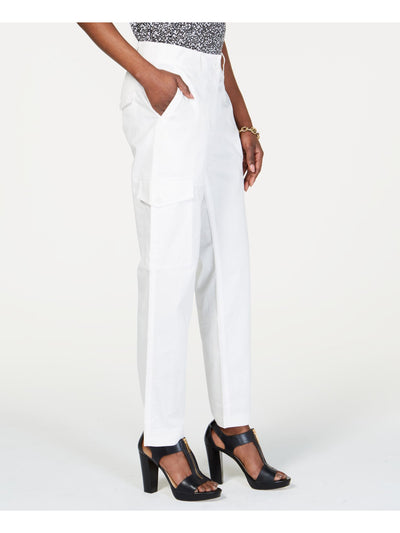 MICHAEL KORS Womens White Cargo Pants Petites 12P