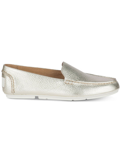 SPERRY Womens Gold Stitch Detailing Cushioned Slip Resistant Bayview Round Toe Slip On Leather Loafers Shoes 6.5 M