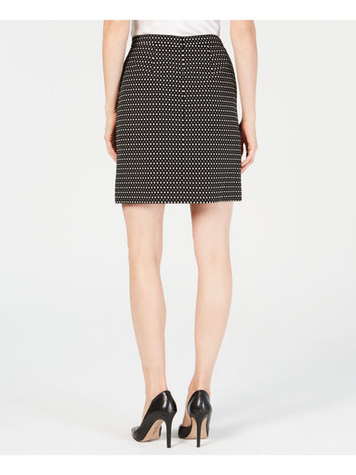 ANNE KLEIN Womens Black Geometric Mini Wear To Work A-Line Skirt 12