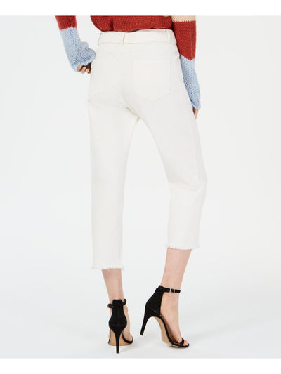 LINE + DOT Womens White Belted Skinny Jeans Size: M