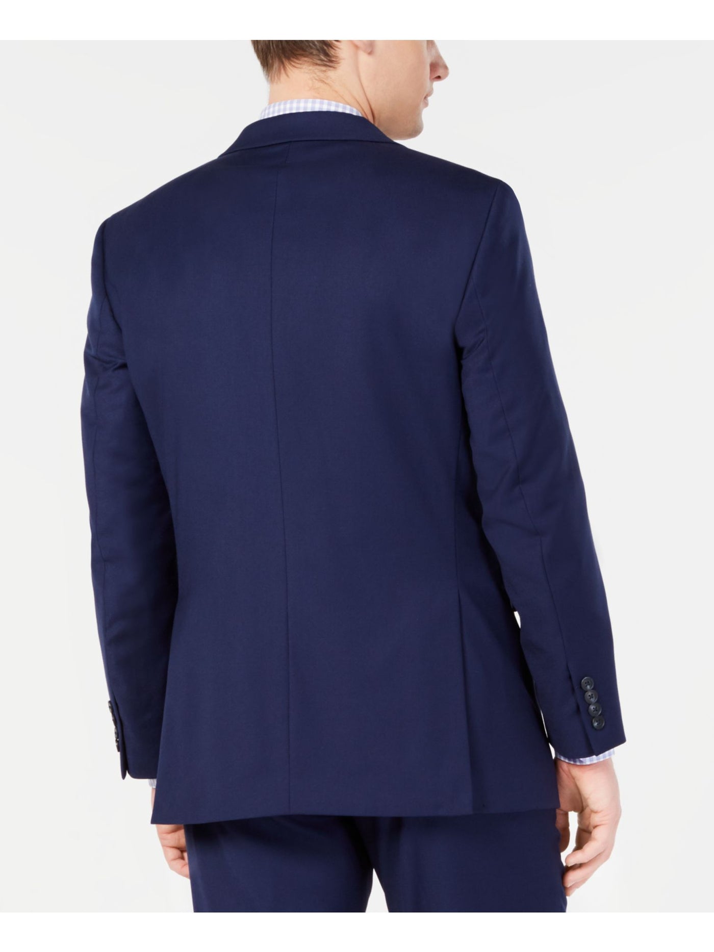 PERRY ELLIS Mens Navy Single Breasted, Slim Fit Stretch Suit Separate Blazer Jacket 38R