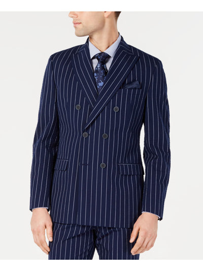 BAR III Mens Navy Pinstripe Slim Fit Suit Separate Blazer Jacket 40R