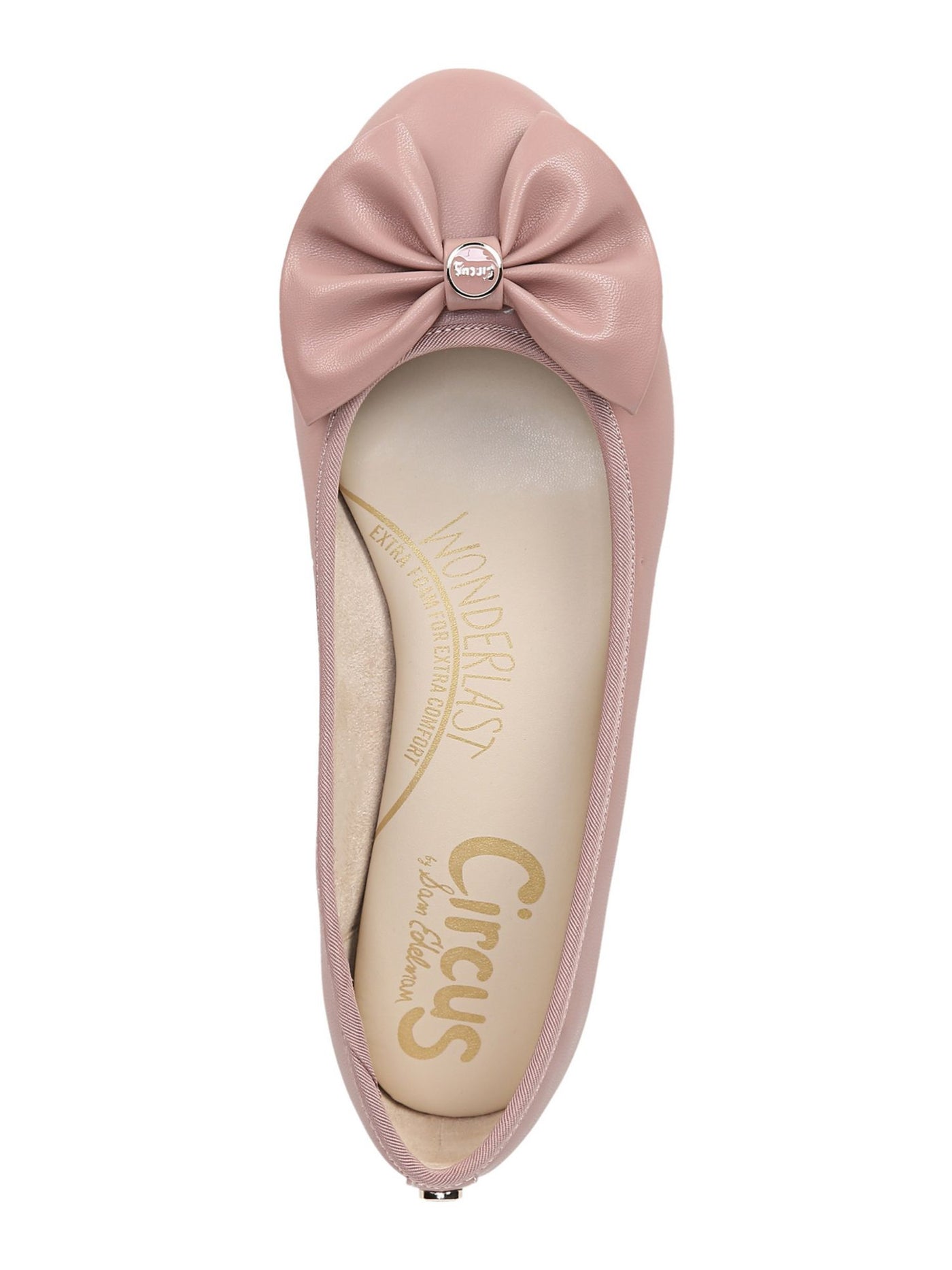 CIRCUS BY SAM EDELMAN Womens Pink Signature Hardware Bow Accent Cushioned Carmen Round Toe Slip On Flats 6.5 M