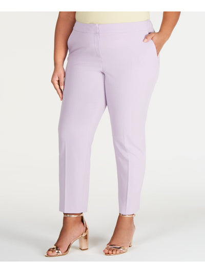 BAR III Womens Purple Wear To Work Straight leg Pants Plus 16W
