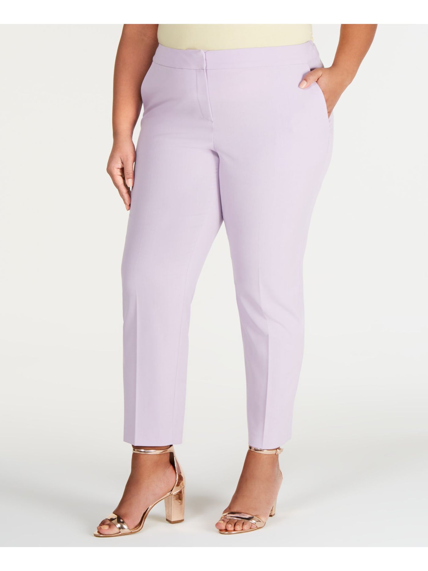 BAR III Womens Purple Wear To Work Straight leg Pants Plus 14W