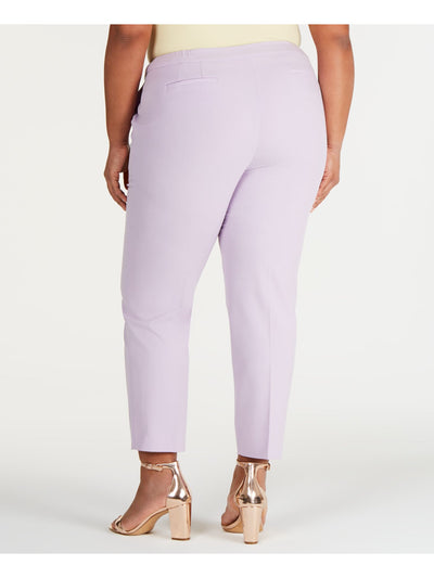 BAR III Womens Purple Wear To Work Straight leg Pants Plus 14W