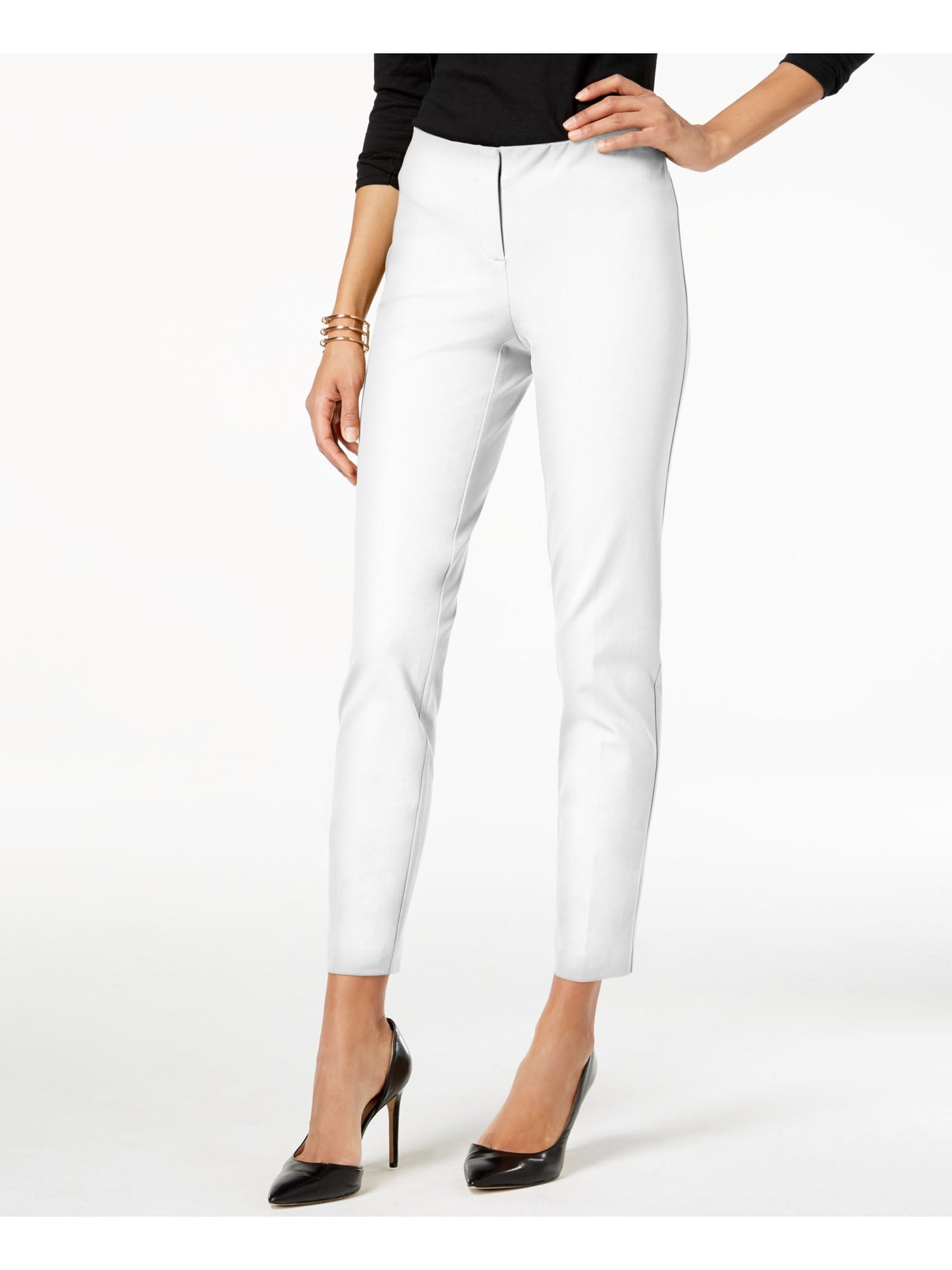 ALFANI Womens Gray Zippered Pocketed Bi-stretch Wear To Work Skinny Pants 0