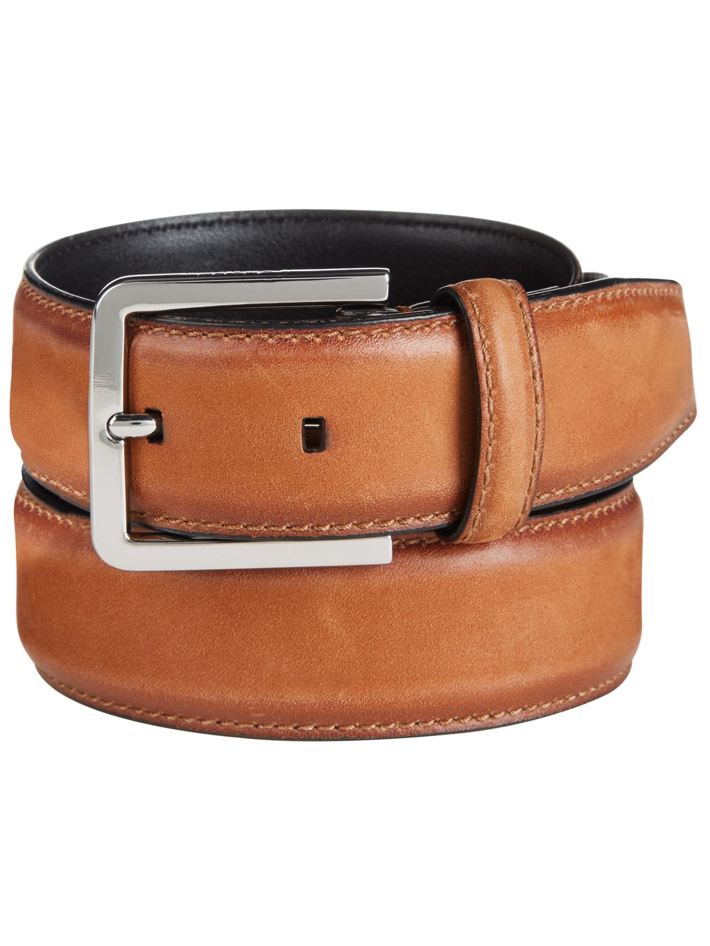 CALVIN KLEIN Mens Brown Burnished-Edge Leather Casual Belt 44