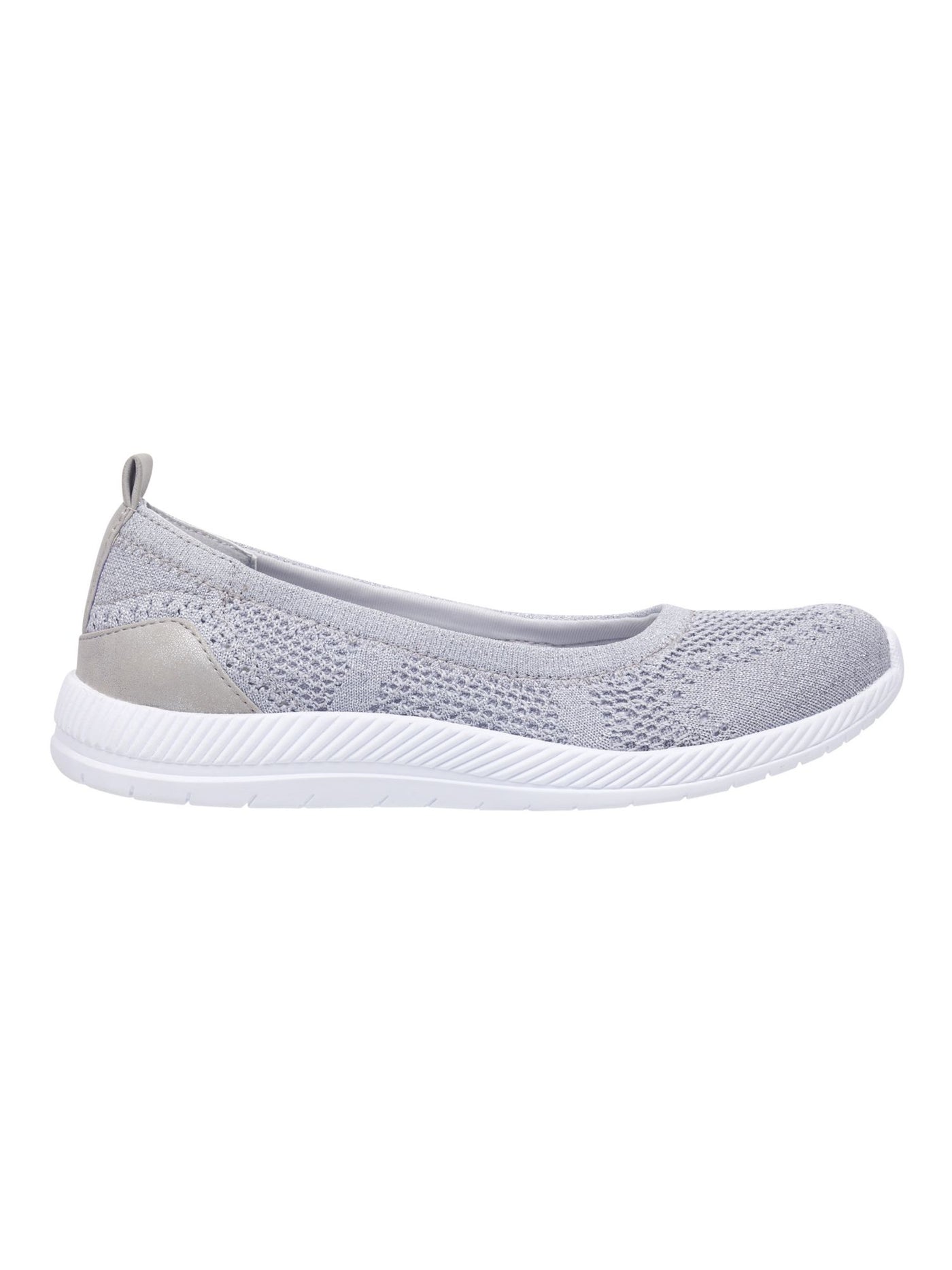 EASY SPIRIT Womens Silver Removable Footbed Comfort Glitz Round Toe Slip On Athletic Walking Shoes 9.5 N
