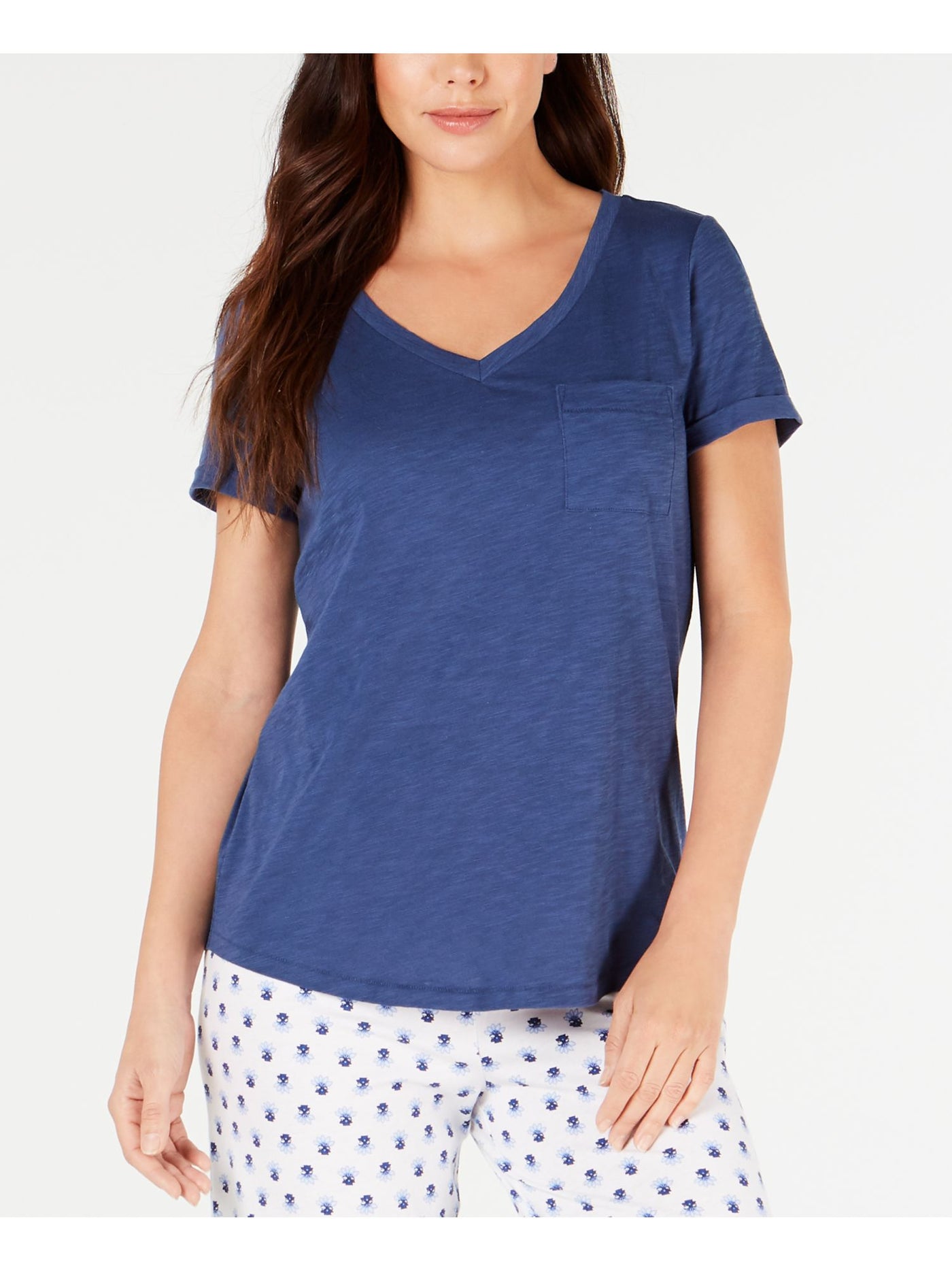 CHARTER CLUB Intimates Blue Solid Sleepwear Shirt Size: XS