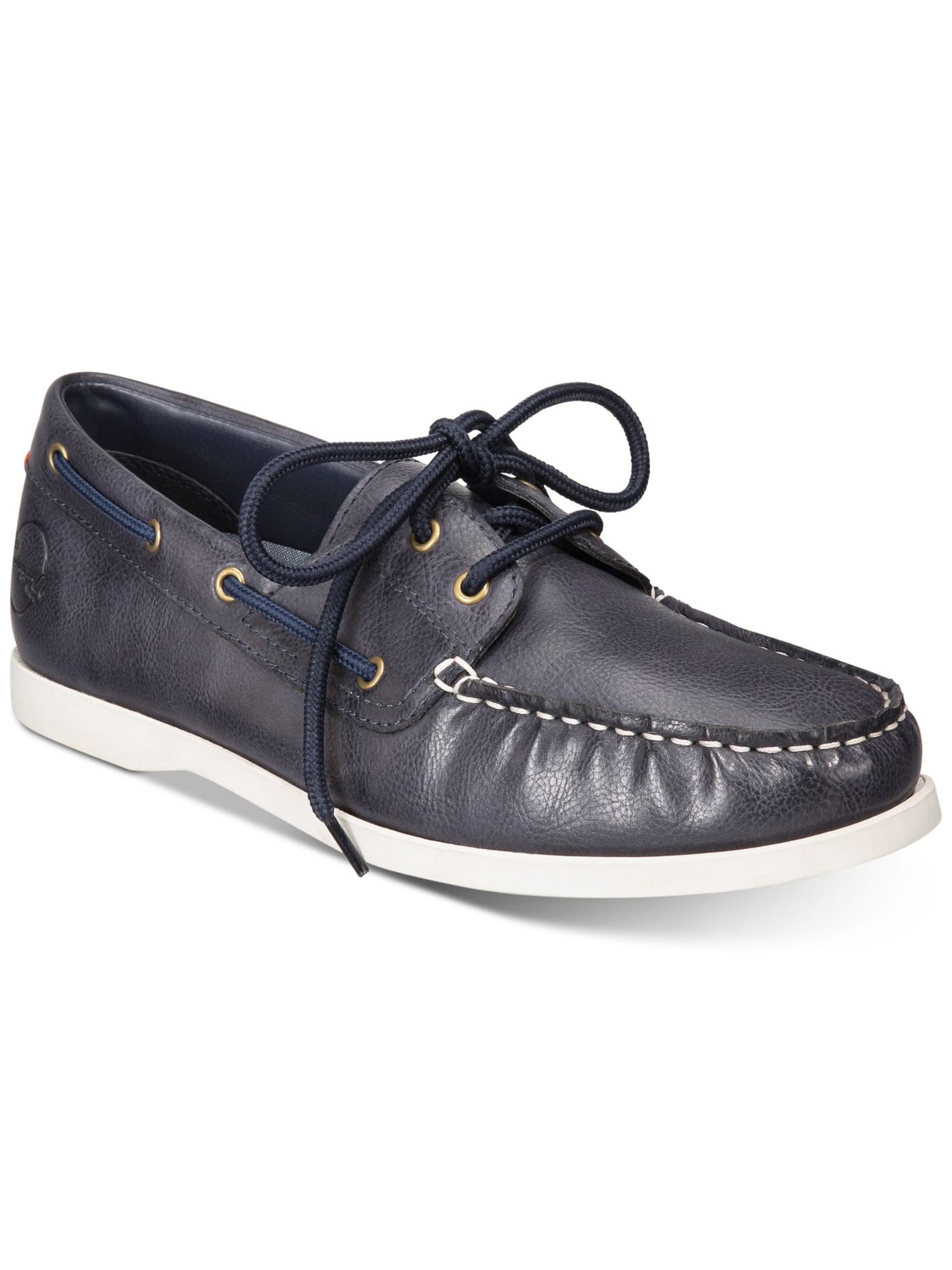 WEATHERPROOF VINTAGE Mens Navy Cushioned Benny Round Toe Lace-Up Boat Shoes 11 M