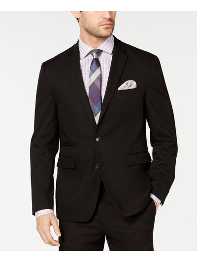 VINCE CAMUTO Mens Black Single Breasted, Stretch, Slim Fit Wrinkle Resistant Suit Separate Blazer Jacket 46R
