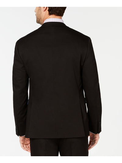 VINCE CAMUTO Mens Black Single Breasted, Stretch, Slim Fit Wrinkle Resistant Suit Separate Blazer Jacket 46R