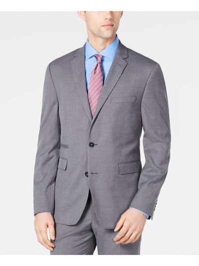 VINCE CAMUTO Mens Gray Single Breasted, Stretch, Slim Fit Wrinkle Resistant Suit Separate Blazer Jacket 44S