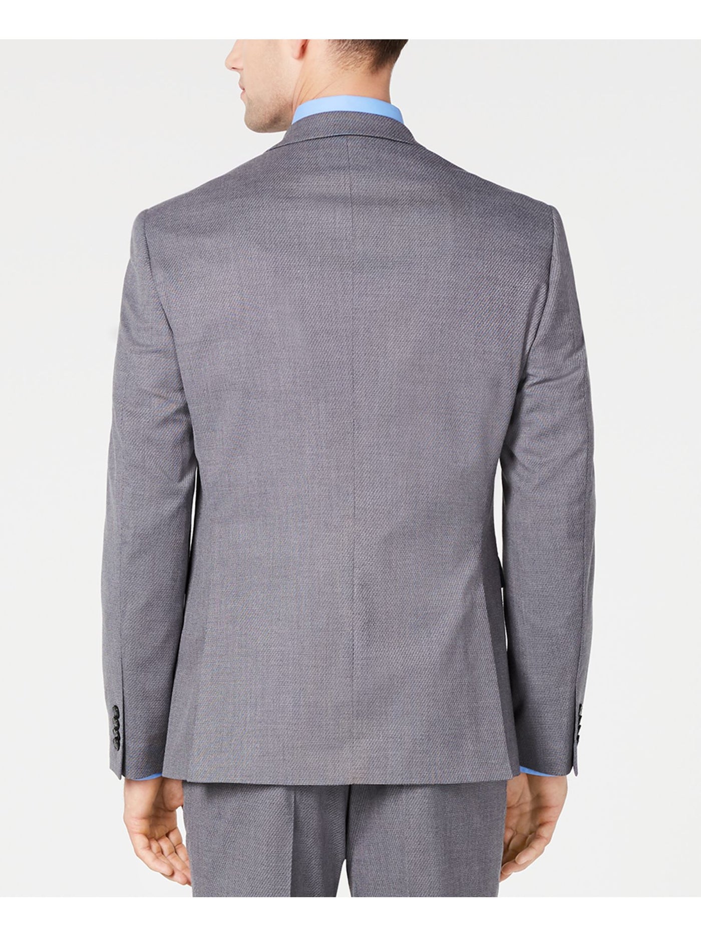 VINCE CAMUTO Mens Gray Single Breasted, Stretch, Slim Fit Wrinkle Resistant Suit Separate Blazer Jacket 46R