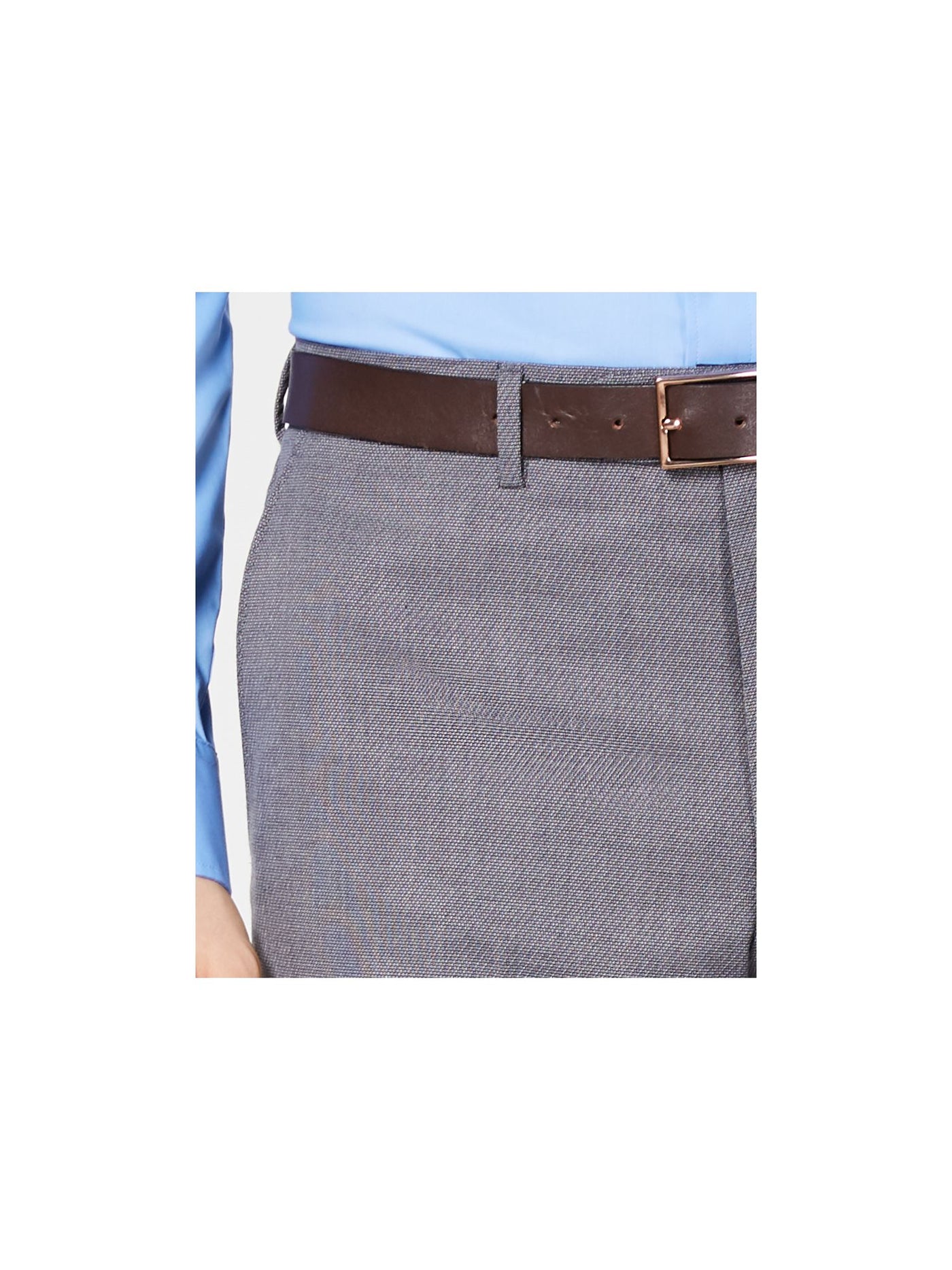 VINCE CAMUTO Mens Gray Flat Front Patterned Slim Fit Performance Stretch Suit Separate Pants 42W/ 30L