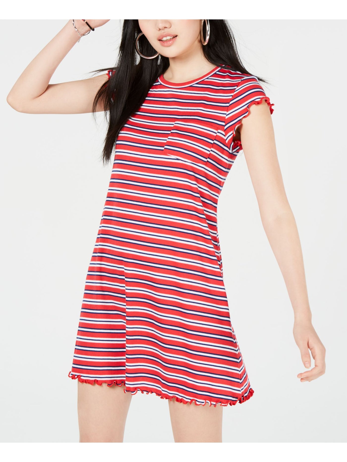 ULTRA FLIRT Womens Red Short Sleeve Above The Knee Shift Dress XS
