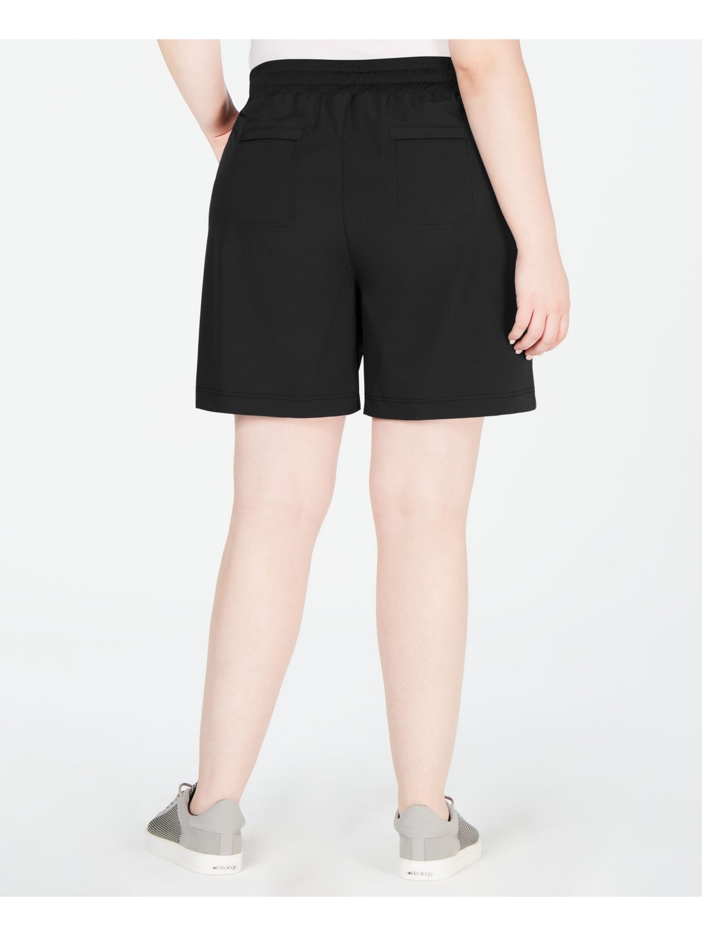 IDEOLOGY Womens Black Stretch Tie Cropped Shorts Plus 1X