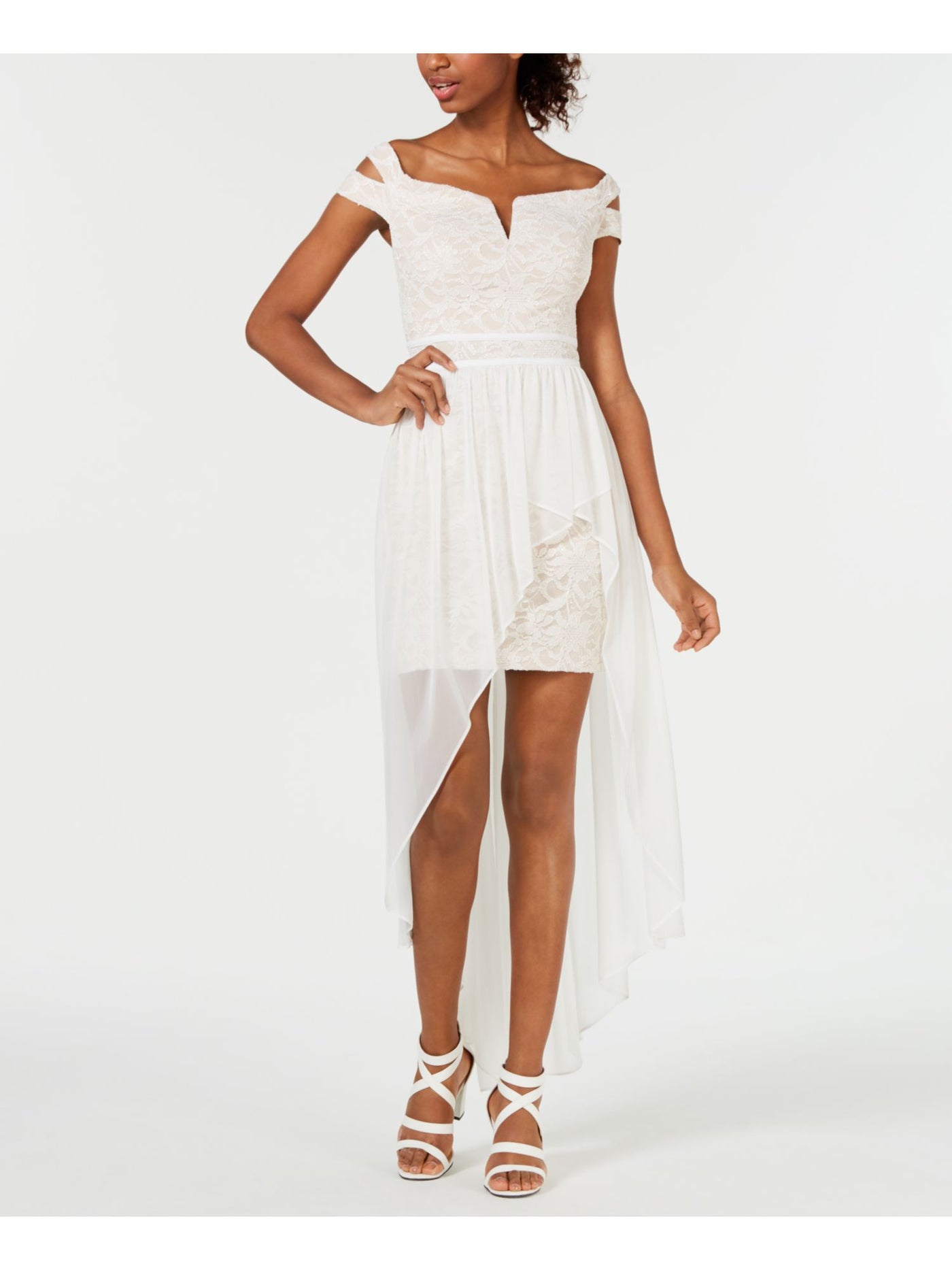 morgan and co embroidered dress Morgan & Co Embroidered Mesh Evening Dress Clearance