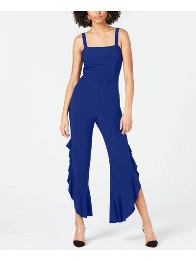 INC Womens Blue Sleeveless Square Neck Cocktail Wide Leg Jumpsuit 6