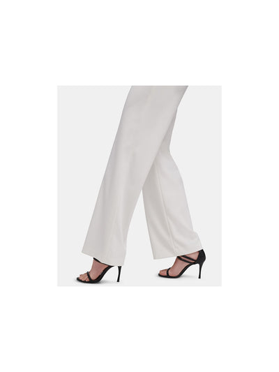 DKNY Womens Ivory Wear To Work Boot Cut Pants 10