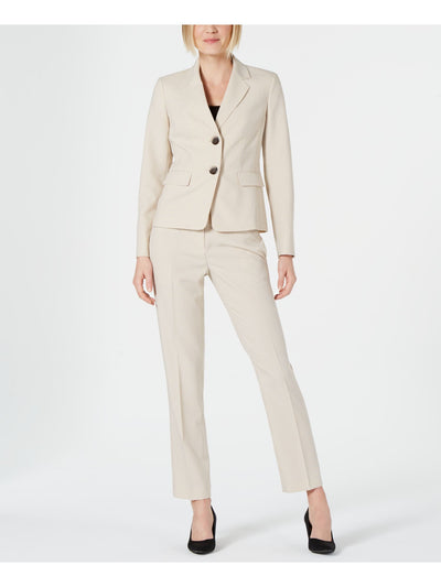 LE SUIT Womens Beige Zippered Lined Wear To Work High Waist Pants 6