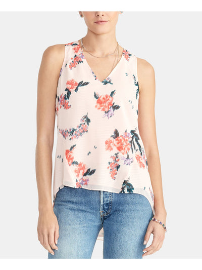 RACHEL ROY Womens Pink Floral Sleeveless V Neck Top XS