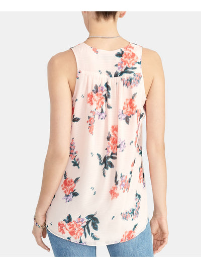 RACHEL ROY Womens Pink Floral Sleeveless V Neck Top M