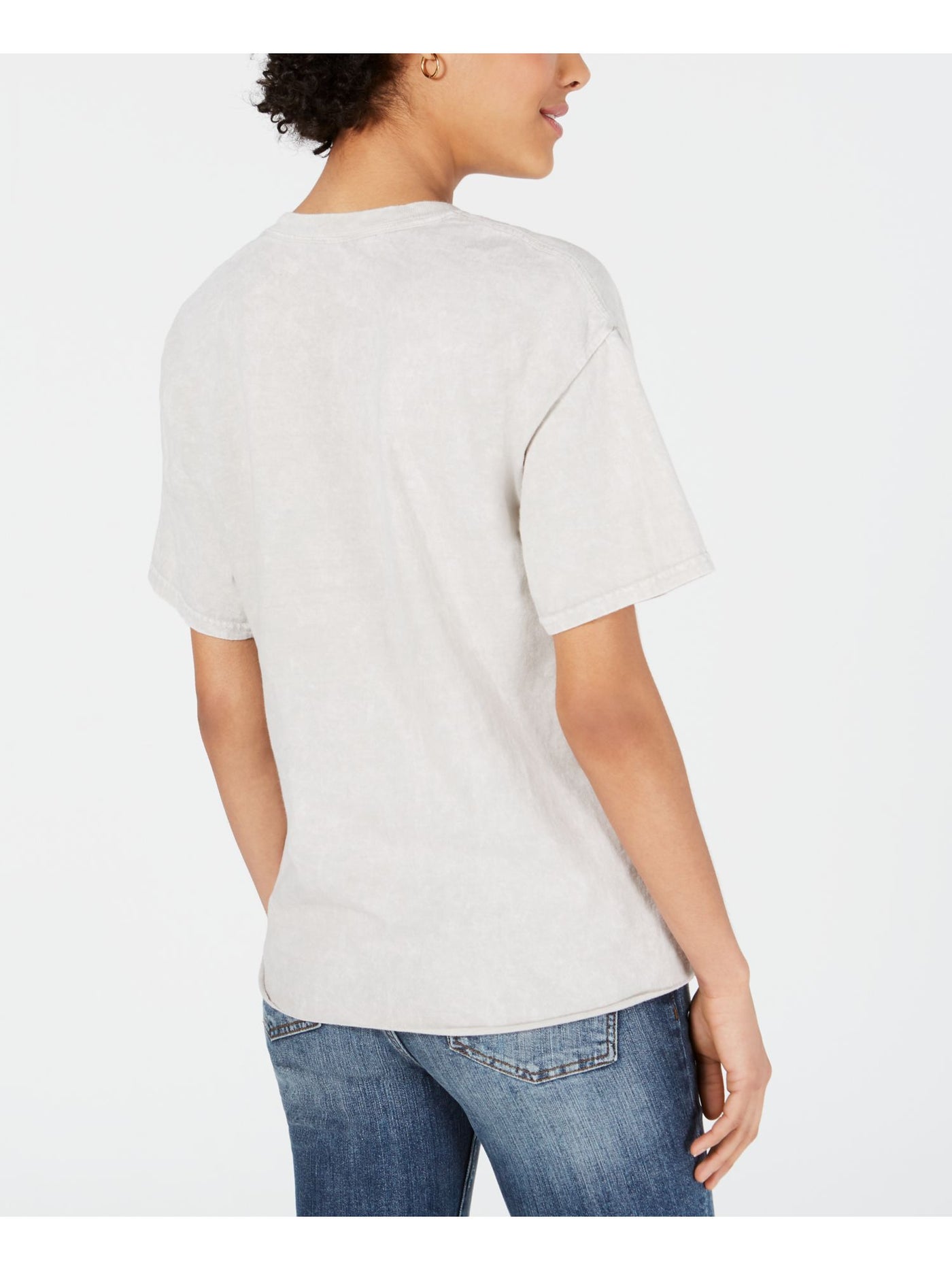 TRUE VINTAGE Womens Beige Printed Short Sleeve Crew Neck T-Shirt XS