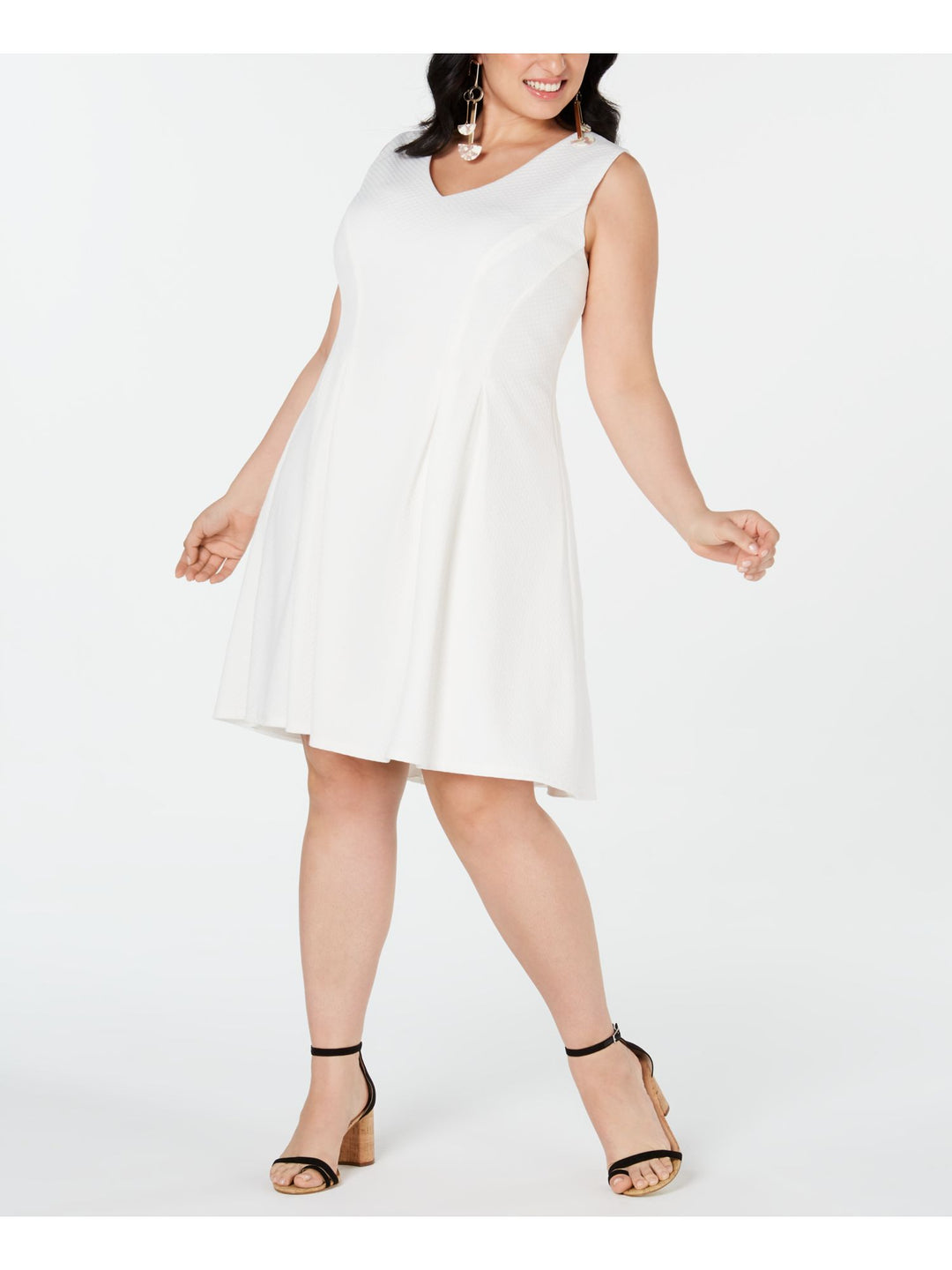 white fit and flare dress knee length TEEZE ME Womens Sleeveless V Neck Formal + – Bobbi + Bricka Unique Vintage Plus Size Crafted from shining mikado Color:Claret Eco Wedding