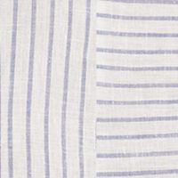 DKNY Womens Blue Pinstripe Short Sleeve Jewel Neck Peplum Top