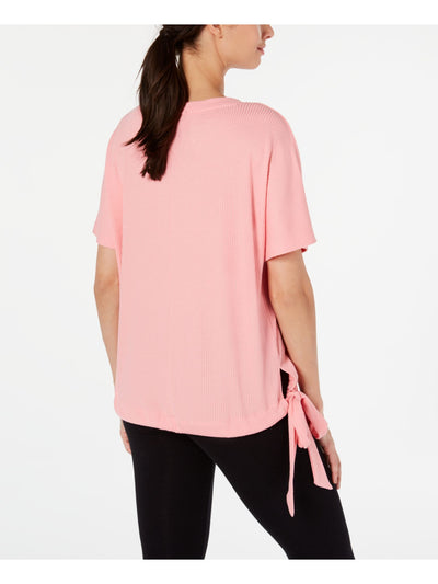 IDEOLOGY Womens Ribbed Short Sleeve Jewel Neck T-Shirt