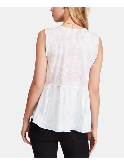 WE THE FREE Womens Sleeveless Unfinished Trim Crew Neck Tank Top