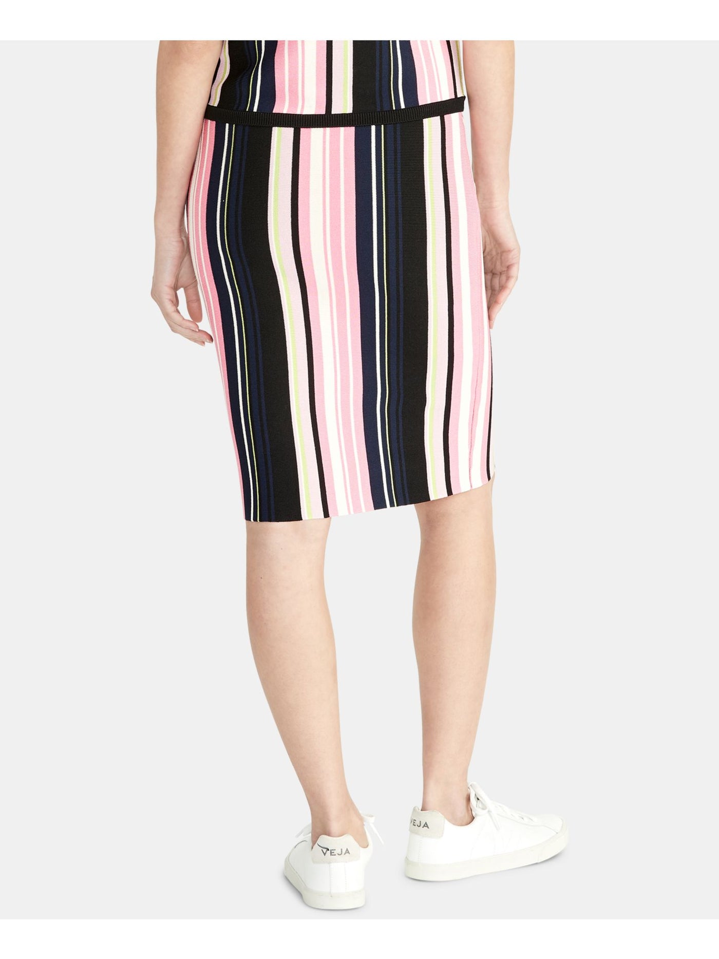 RACHEL ROY Womens Pink Striped Below The Knee Pencil Skirt XS