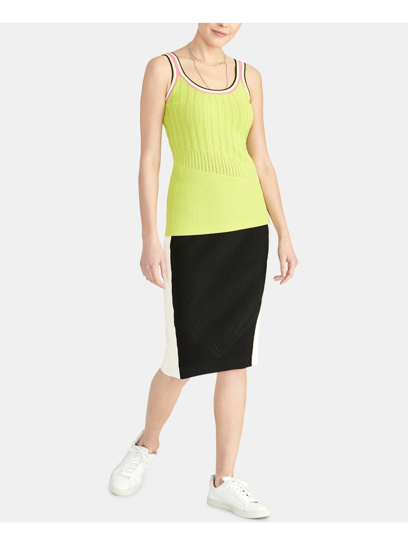 RACHEL ROY Womens Textured Sleeveless Scoop Neck Tank Top