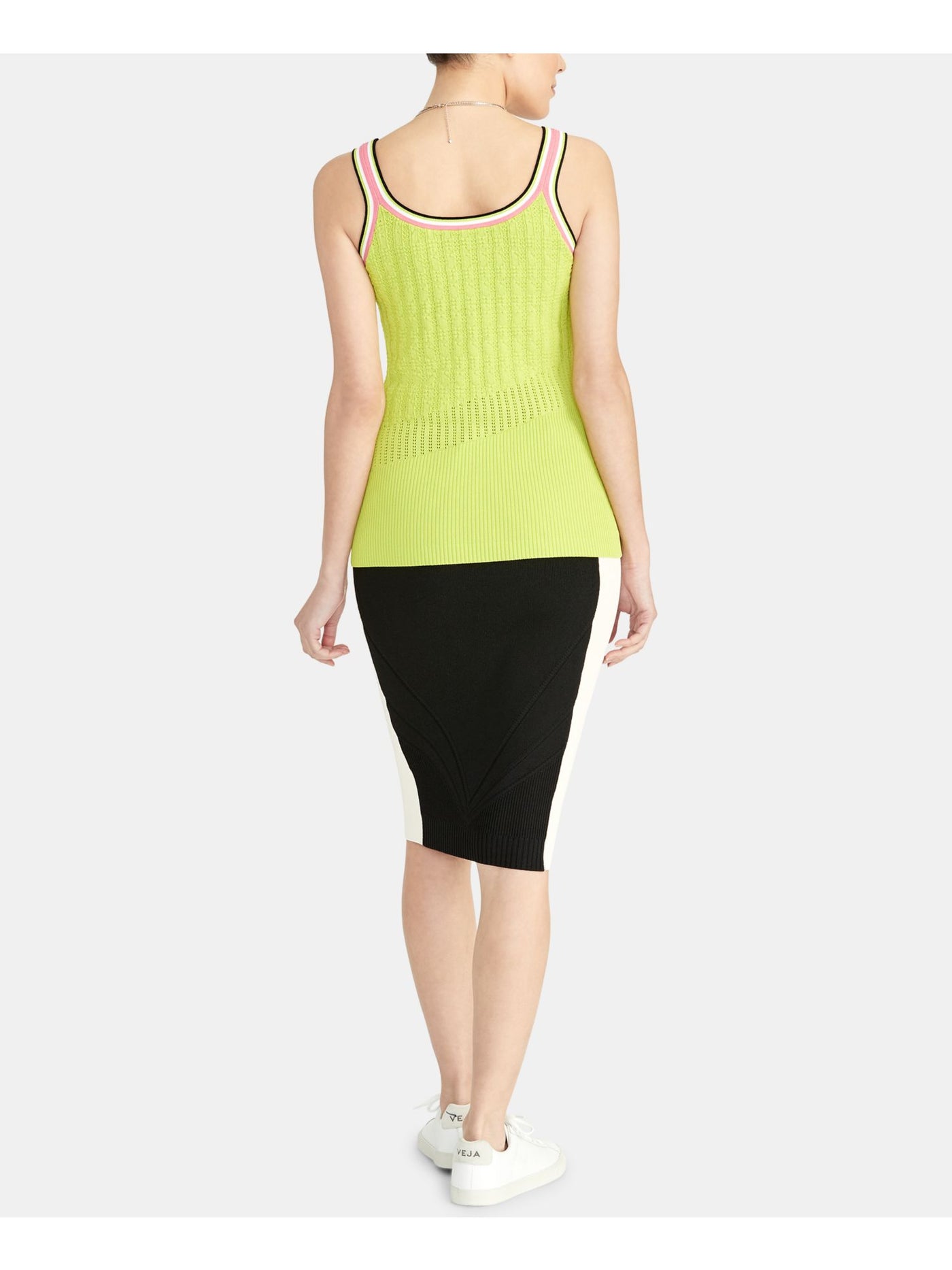 RACHEL ROY Womens Green Textured Sleeveless Scoop Neck Tank Top XL