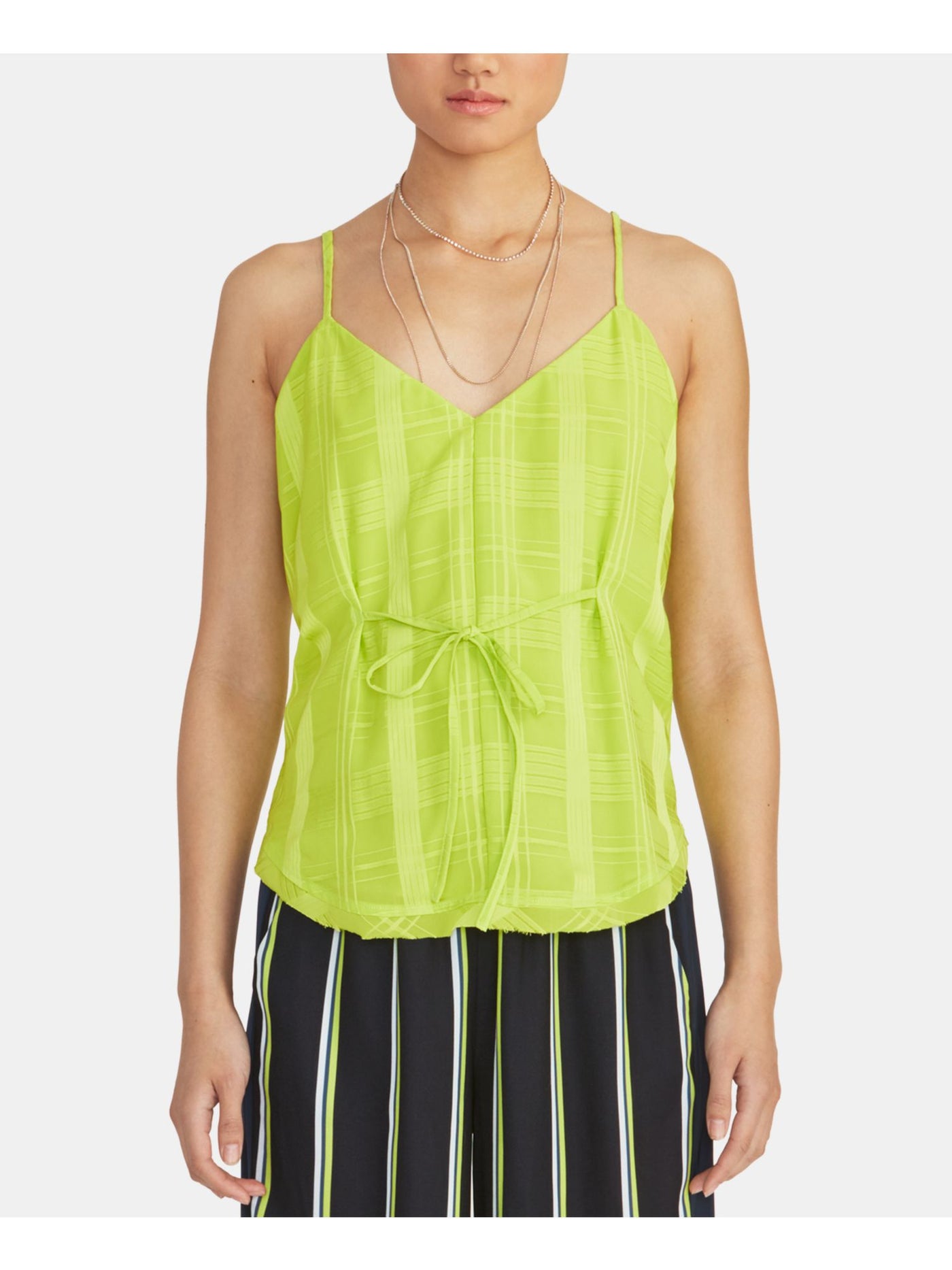 RACHEL ROY Womens Green Spaghetti Strap V Neck Tank Top XS