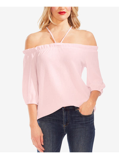 VINCE CAMUTO Womens Tie Back 3/4 Sleeve Off Shoulder Top