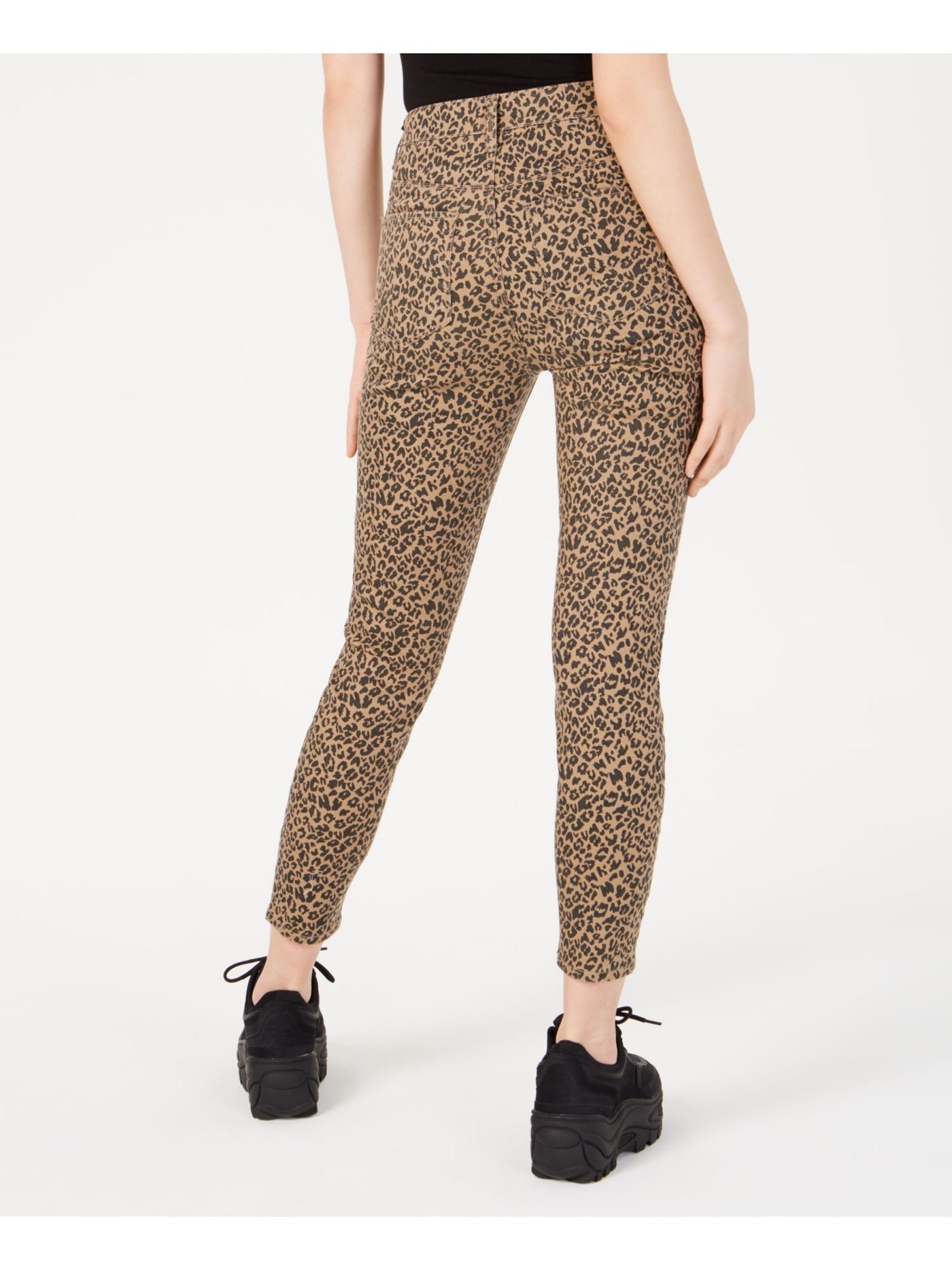 VANILLA STAR Womens Beige Animal Print Jeans 3