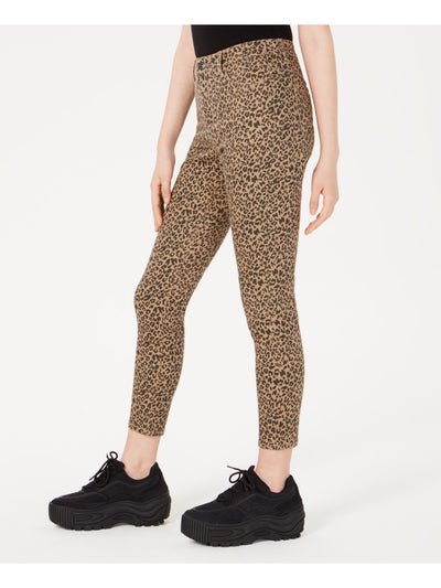 VANILLA STAR Womens Brown Animal Print Jeans Juniors 5\27
