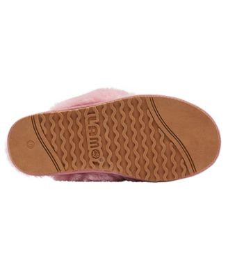 LAMO Womens Rose Pink Padded Amelia Open Toe Slip On Slippers Shoes