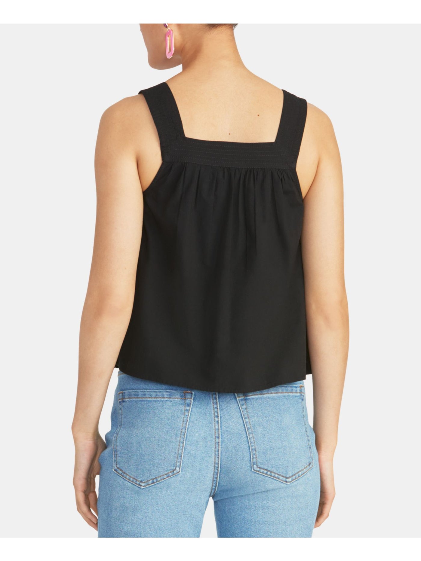 RACHEL ROY Womens Black Sleeveless Square Neck Crop Top XS