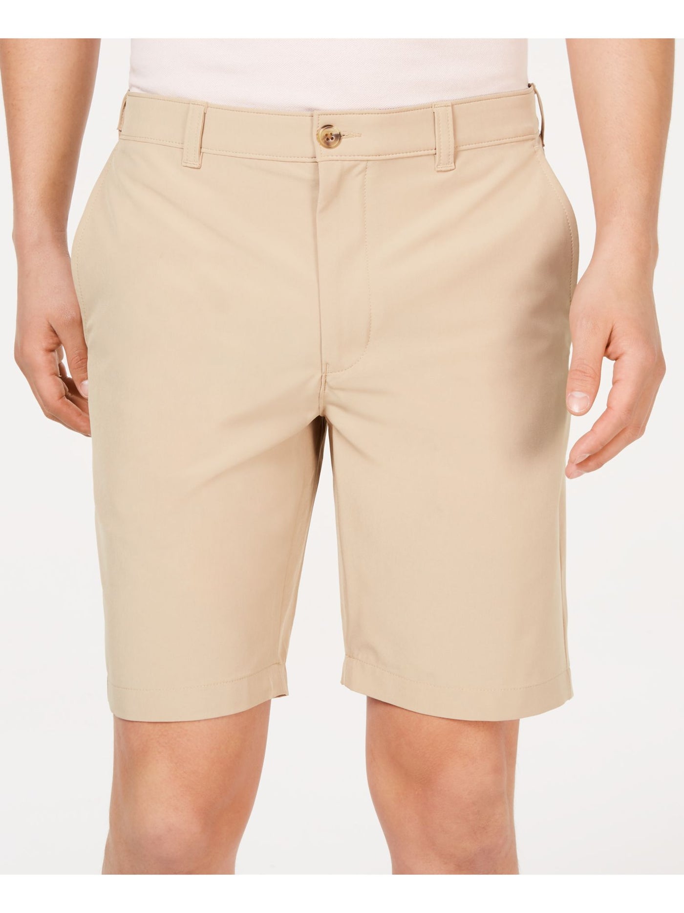 CLUBROOM Mens Beige Regular Fit Stretch Shorts 42W