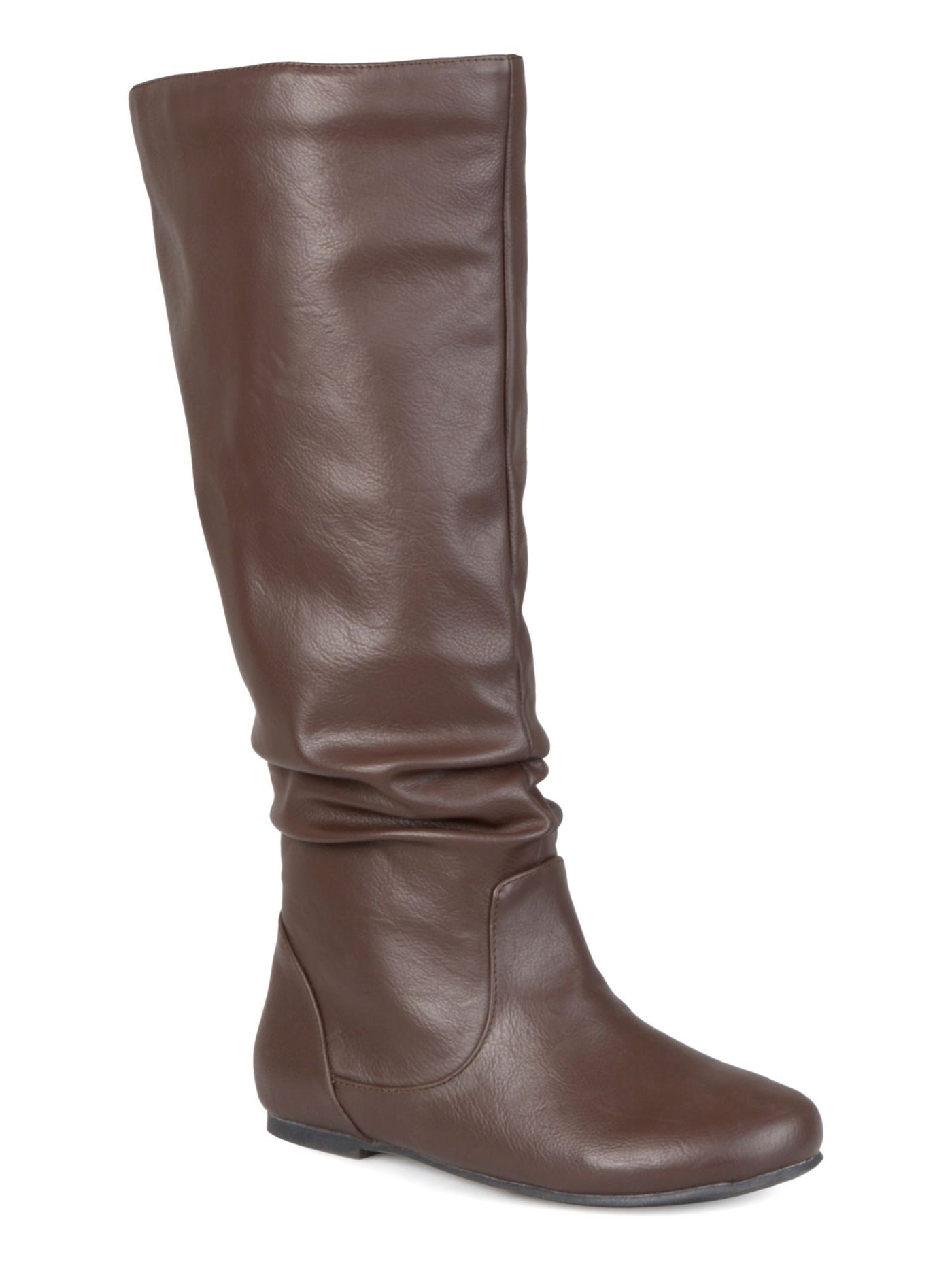 JOURNEE COLLECTION Womens Brown Slouch Comfort Wide Calf Jayne Round Toe Slip On Riding Boot 7.5 M WC