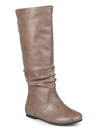 JOURNEE COLLECTION Womens Brown Extra Wide Padded Ruched Jayne Round Toe Slouch Boot 9 XWC