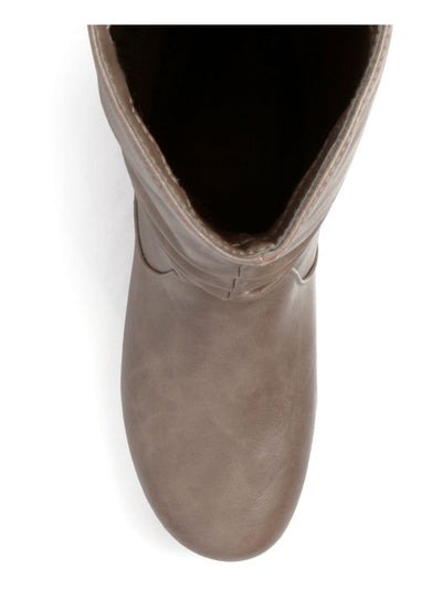 JOURNEE COLLECTION Womens Brown Extra Wide Padded Ruched Jayne Round Toe Slouch Boot 9 XWC