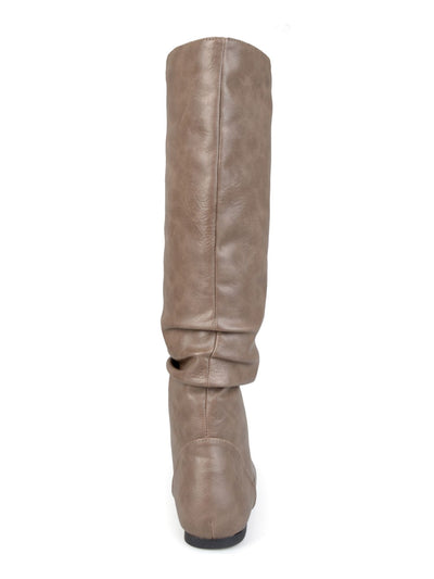 JOURNEE COLLECTION Womens Brown Extra Wide Padded Ruched Jayne Round Toe Slouch Boot 9 XWC