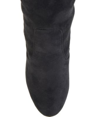 JOURNEE COLLECTION Womens Black Adjustable Tie Maya Round Toe Block Heel Zip-Up Dress Boots 10